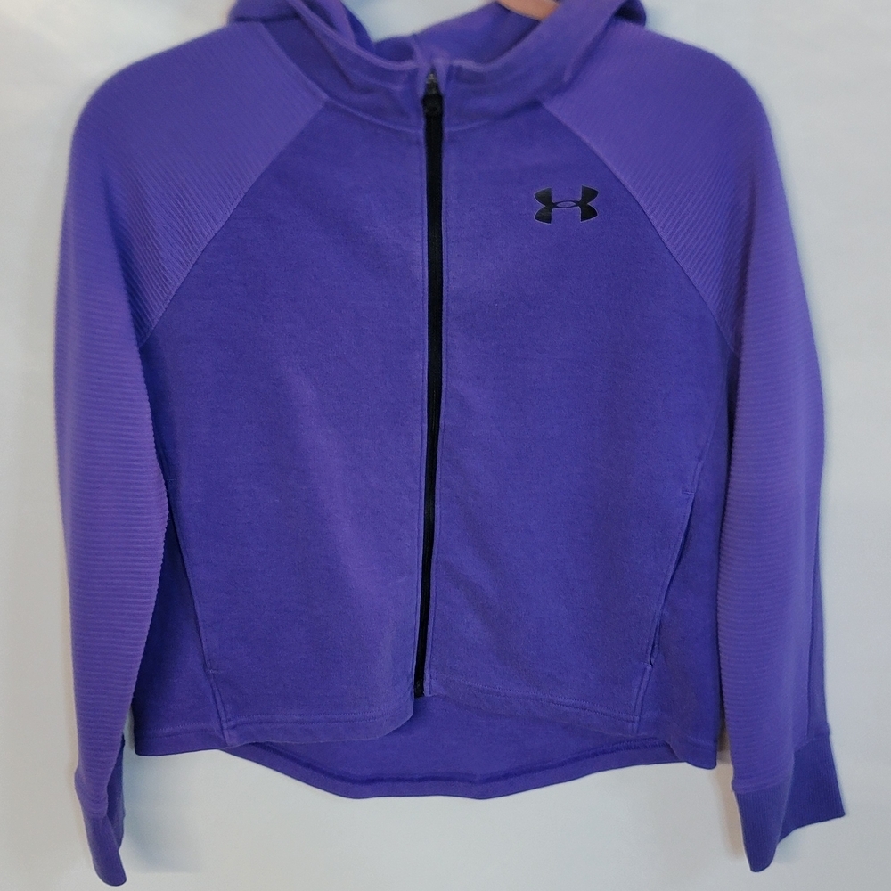 Under Armour Girls Youth MediumPurple Full Zip Hoodie